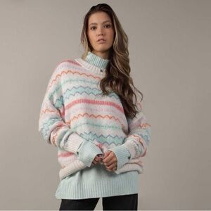 AE Oversized Fair Isle Crewneck Sweater